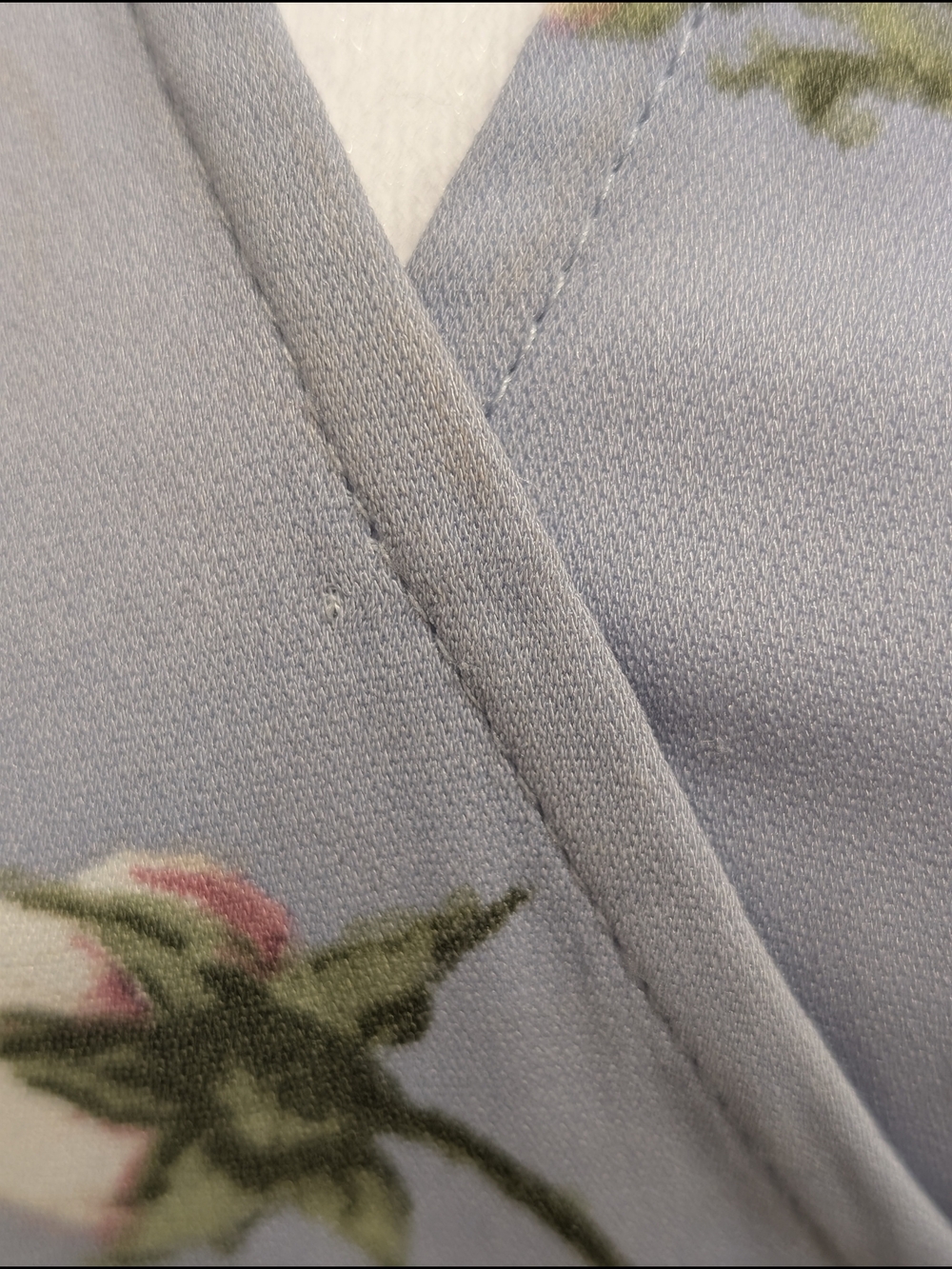 Dynamite Floral Fit And Flare Mini Wrap Dress - Light Blue - Picture 11 of 13
